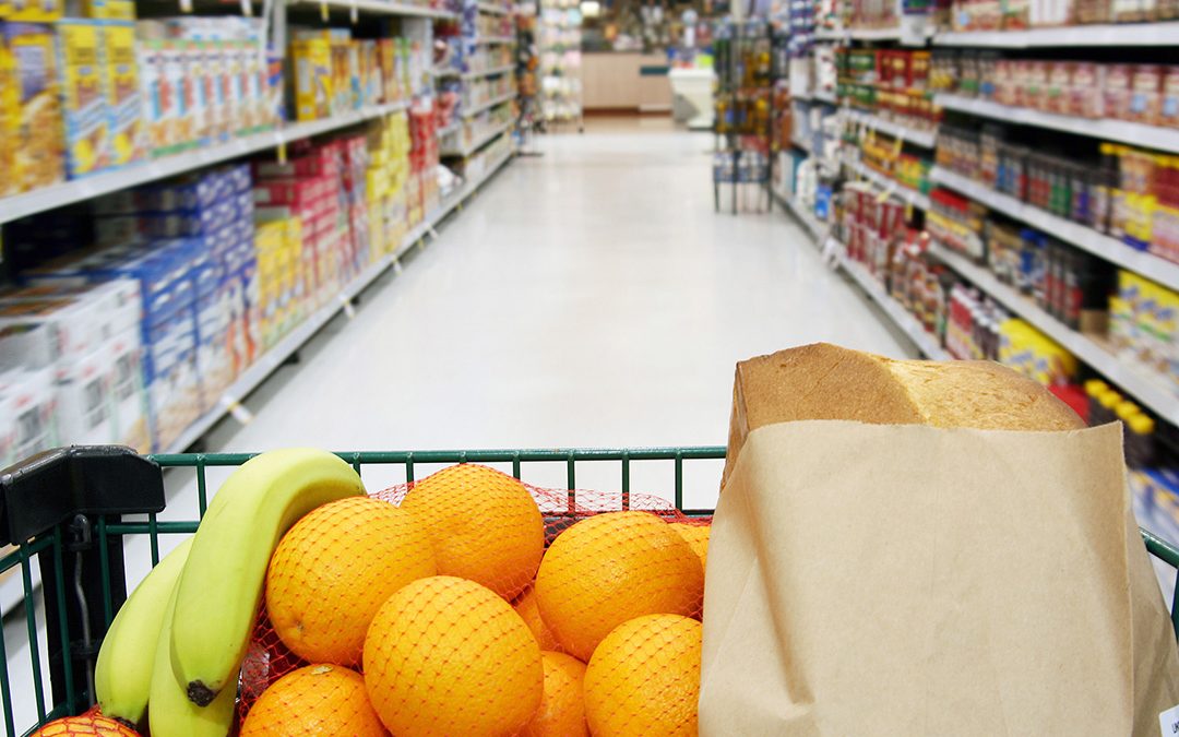 grocery cart in grocery ailes